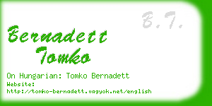 bernadett tomko business card
